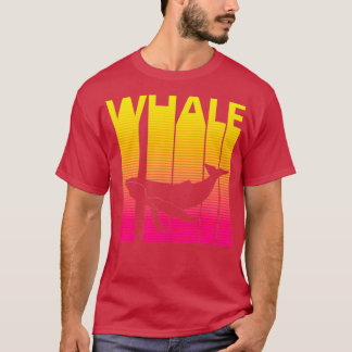 1980s Retro Style Whale Animal Silhouette Tシャツ