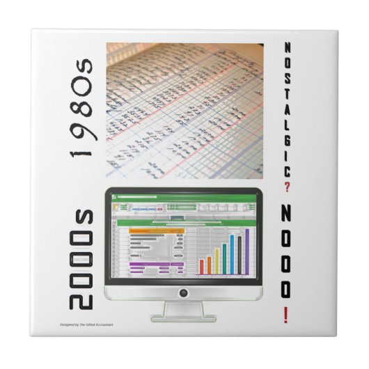 「1980s vs 2000s会計」セラミックタイル タイル (正面)