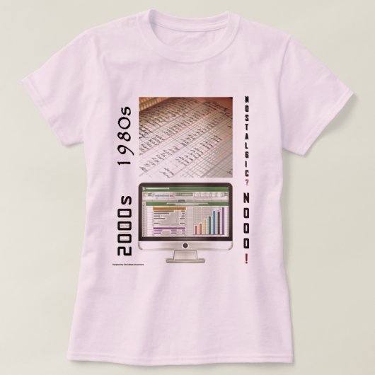 「1980s vs 2000s会計」 tシャツ (デザイン正面)