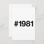 1981ハッシュタグ44誕生日記念日 サンキューカード (正面/裏面)