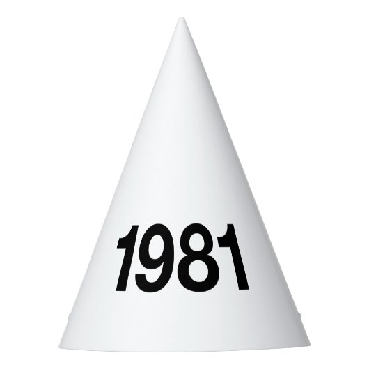 1981ハッシュタグ44誕生日記念日 パーティーハット (正面)
