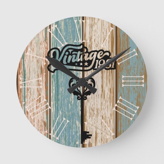 1981ヴィンテージアクリル製壁時計 ラウンド壁時計 (正面)