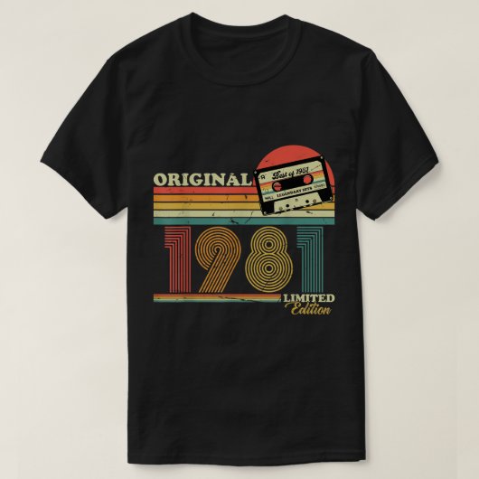 1981ヴィンテージ誕生日レトロ限定版の男性 Tシャツ (デザイン正面)