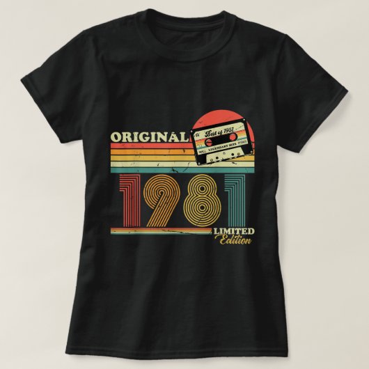 1981ヴィンテージ誕生日レトロ限定版の男性 Tシャツ (デザイン正面)