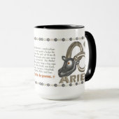 1981人の1921人の中国人の(占星術の)十二宮図の金属のオンドリの生まれる牡羊座 マグカップ (正面右)