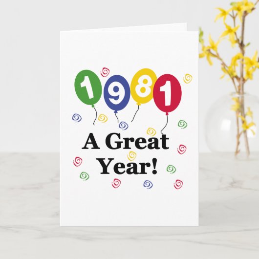 1981年すばらしい年の誕生日 カード (黄色い花)