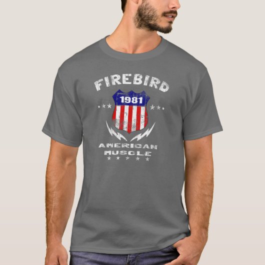 1981年のFirebirdのアメリカ筋肉v3 Tシャツ (正面)