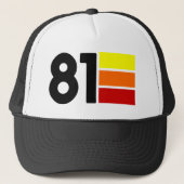 1981年レトロ誕生日ポリフォームトラックハット キャップ (正面)
