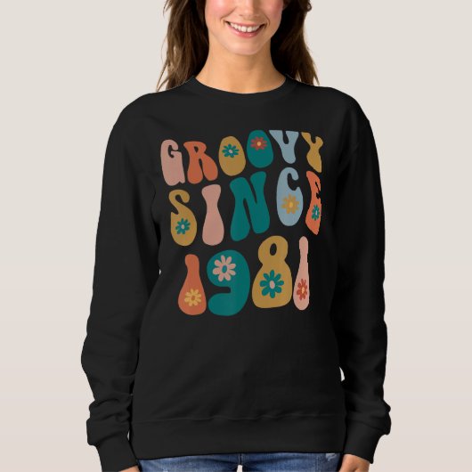 1981年以来Groovy 41番目の誕生日ヒッピースタイル41アイ スウェットシャツ (正面)
