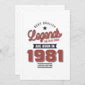 1981年実在に発表された伝説 招待状 (正面/裏面)