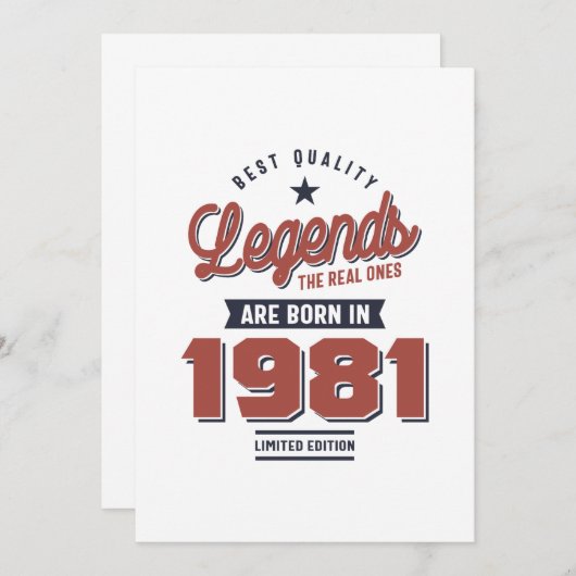 1981年実在に発表された伝説 招待状 (正面/裏面)