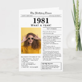 1981年新聞誕生日カード カード