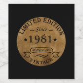 1981年生まれのヴィンテージ誕生日 ワインラベル (シングルラベル)