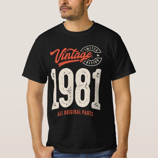 1981年生まれのヴィンテージ- 41番目の誕生日レトロクラシック Tシャツ (正面)