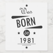 1981年生まれワインラベル – ヴィンテージ45誕生日 ワインラベル (シングルラベル)