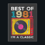 1981年生まれヴィンテージ40th Birthday Vinylsクラシック Mus ポストカード<br><div class="desc">ヴィンテージ40歳の誕生日のビニ生まれル1981 40歳</div>
