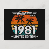 1981年生まれ限定復刻版レトロかっこいい1981年から ポストカード (正面)