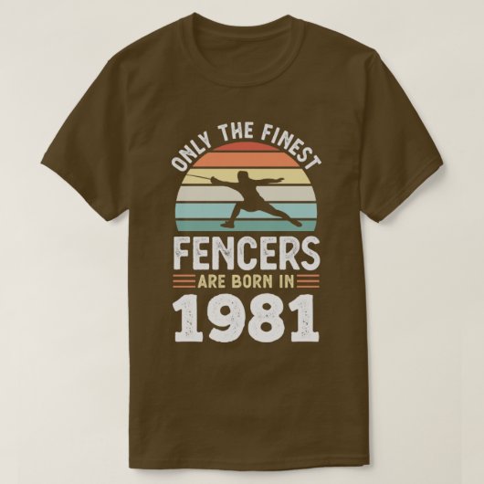 1981年生まれ40歳の誕生日フェンシングギフト Tシャツ (デザイン正面)