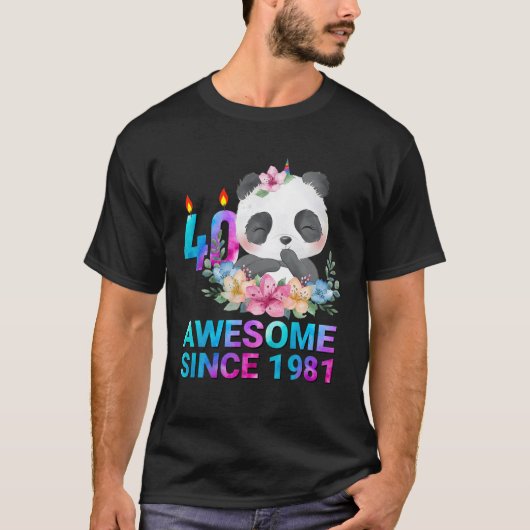 1981年素晴らしからかわいいパンダ40歳40歳Bi Tシャツ (正面)