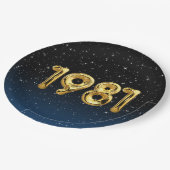 1981年誕生日の星付き風船 ペーパープレート (アングル)