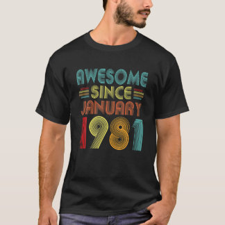 1981年1月以素晴らし降42回目の誕生日アイディア Tシャツ