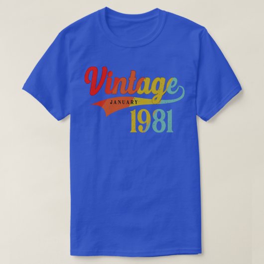 1981年1月誕生日ヴィンテージ1981年1月素晴らし Tシャツ (デザイン正面)