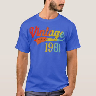 1981年1月誕生日ヴィンテージ1981年1月素晴らし Tシャツ