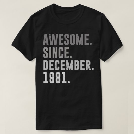 1981年12月以素晴らし降41番目の誕生日ヴィンテージ Tシャツ (デザイン正面)