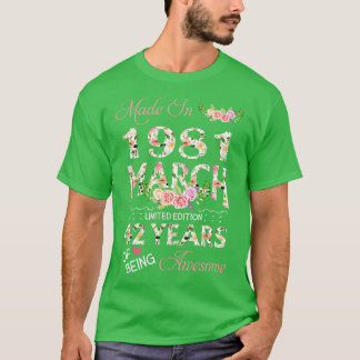 1981年3月に作られたフローラ42年素晴らし Tシャツ