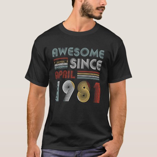 1981年4月の第38誕生日以来素晴らしいヴィンテージ Tシャツ (正面)