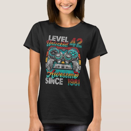 1981年42回目の素晴らし誕生日以降のレベル42のロック解除 Tシャツ (正面)