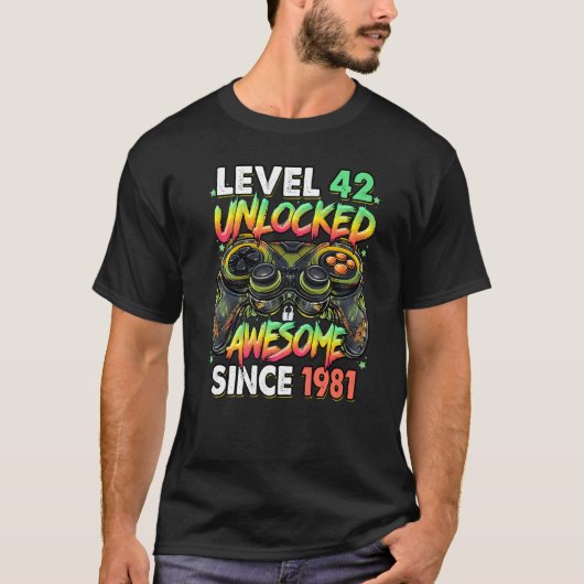 1981年42回目の素晴らし誕生日以降のレベル42のロック解除 Tシャツ (正面)