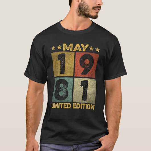 1981年5月40歳の誕生日ギフト40歳の男性の女性 Tシャツ (正面)