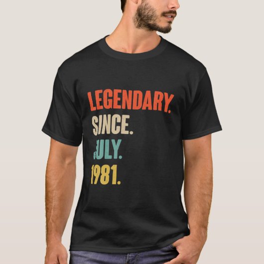 1981年7月以来の伝説的な – 誕生日ギフト40 Y Tシャツ (正面)