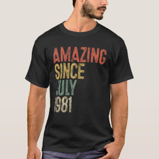 1981年7月以来の驚き男性女性40歳の誕生日40 Tシャツ