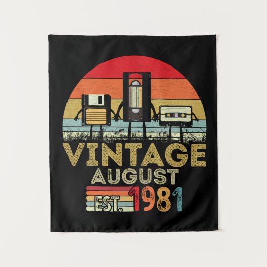 1981年8月ヴィンテージ40歳誕生日 タペストリー (正面)