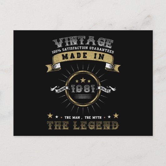 1981年 生まれ 誕生日 ヴィンテージ ポストカード (正面)