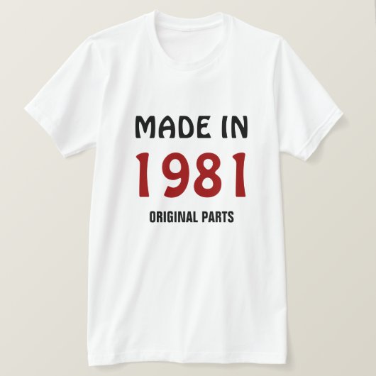1981年、1981年製、オリジナル部品 Tシャツ (デザイン正面)
