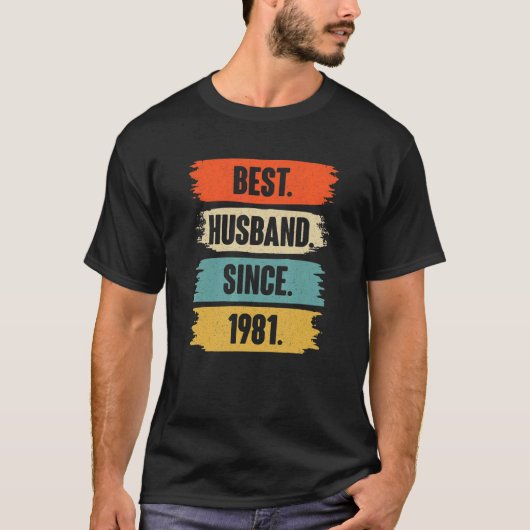 1981最高の年の夫ヴィンテージ41世の結婚反動 Tシャツ (正面)