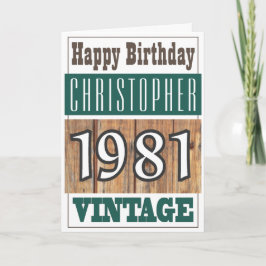 1981生まれ年のグリーティングカード カード