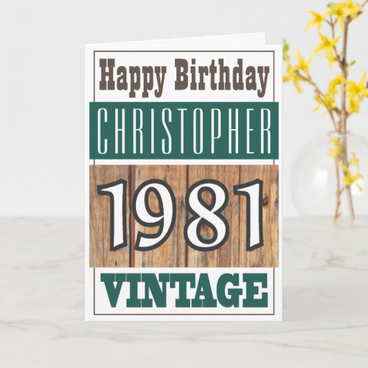 1981生まれ年のグリーティングカード カード (黄色い花)