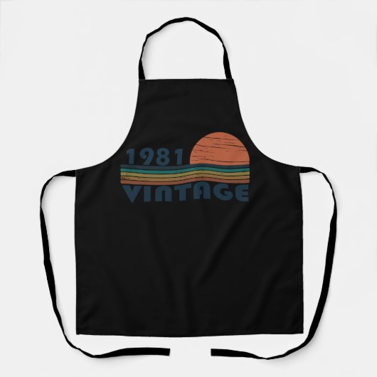 1981生まれ年のヴィンテージ誕生日ギフト エプロン (正面)