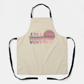 1981生まれ年のヴィンテージ誕生日ギフト エプロン (正面)