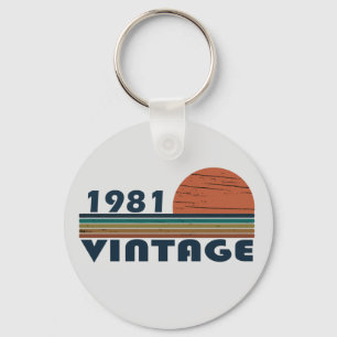 1981生まれ年のヴィンテージ誕生日ギフト キーホルダー