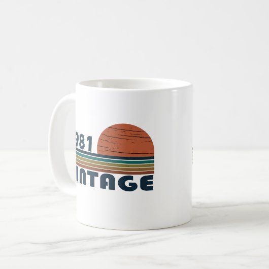 1981生まれ年のヴィンテージ誕生日ギフト コーヒーマグカップ (正面左)