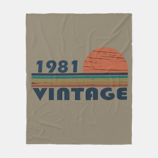 1981生まれ年のヴィンテージ誕生日ギフト フリースブランケット (正面)