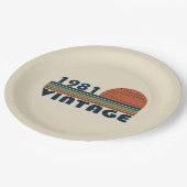 1981生まれ年のヴィンテージ誕生日ギフト ペーパープレート (アングル)