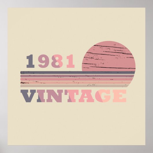 1981生まれ年のヴィンテージ誕生日ギフト ポスター (正面)