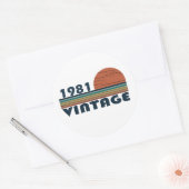 1981生まれ年のヴィンテージ誕生日ギフト ラウンドシール (封筒)