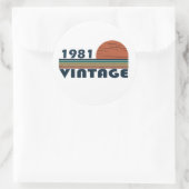 1981生まれ年のヴィンテージ誕生日ギフト ラウンドシール (バッグ)